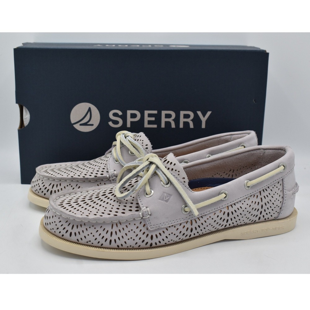 Sperry Authentic Original 2-Eye Perf Boat Shoes Womens 7 Lilac NEW Perforated